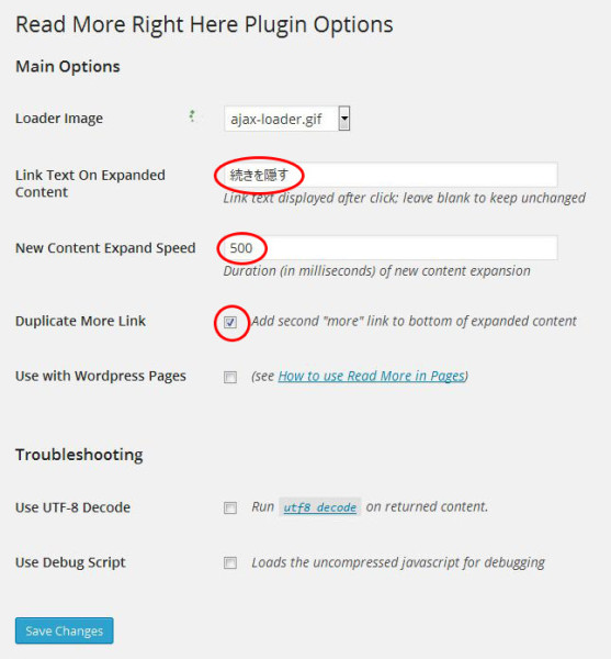 Read More Right Here Plugin Options01